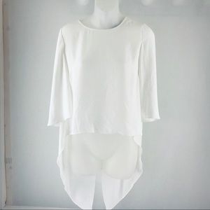 BCBG MaxAzria White High Low Top